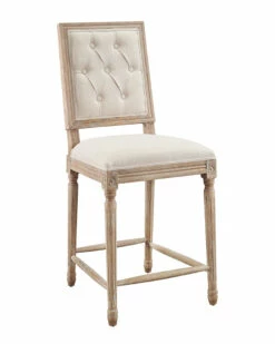 Best Pirce ✨ Linon Furniture Linon Avalon Linen Tufted Square Back Counter Stool Home Dining Chairs & Stools 😍