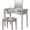 Hot Sale 🤩 Linon Furniture Linon Silver Butterfly Vanity Set Home Nightstands 🎉