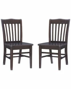 Outlet 🛒 Linon Furniture Linon Bramwell Brown Dining Chairs Set Of 2 Home Dining Chairs & Stools ⌛