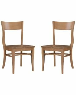 Hot Sale ✔️ Linon Furniture Linon Chandler Natural Side Chairs Set Of 2 Home Dining Chairs & Stools 🛒