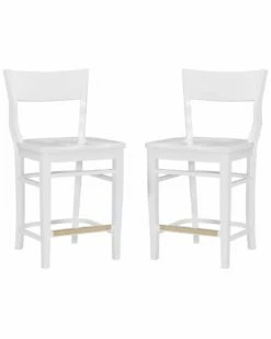 Best deal 🛒 Linon Furniture Linon Chandler White Counter Stools Set Of 2 Home Dining Chairs & Stools 🎉