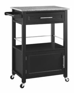 Discount ✨ Linon Furniture Linon Mitchell Black Kitchen Cart Home Bar Carts & Accessories ⌛