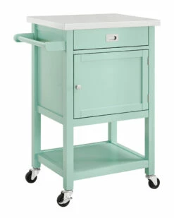 Outlet 🥰 Linon Furniture Linon Sydney Green Apartment Cart Home Bar Carts & Accessories 🌟