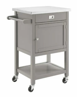 Promo ❤️ Linon Furniture Linon Sydney Gray Apartment Cart Home Bar Carts & Accessories ⭐
