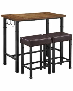 Best Pirce 🥰 Linon Furniture Linon Bryant 3pc Pub Set Home Bar Carts & Accessories ✔️