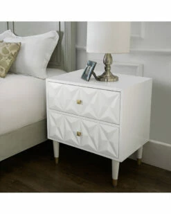 Wholesale 😀 Linon Furniture Linon Geo Texture 2 Drawer Nightstand Home Nightstands ✨