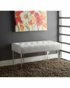 Top 10 🎁 Linon Furniture Linon Nell Glitz Acrylic Leg Bench Home Accent Chairs ❤️