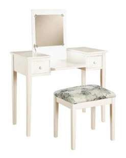 Cheapest 😍 Linon Furniture Linon White Butterfly Vanity And Stool Home 👗 Dressers & Armoires 👍