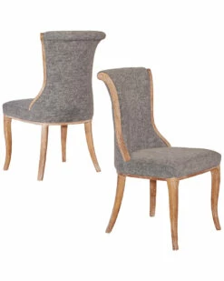 Promo 🔥 Linon Furniture Linon Set Of 2 Sheffield Flared Back Chairs Home Accent Chairs 🥰 -Linon Furniture Store 3050131570 RLLZ 3