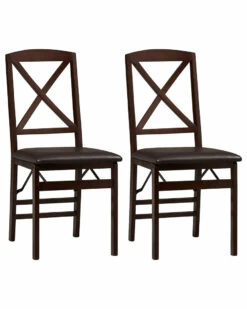 Top 10 🎉 Linon Furniture Linon Set Of 2 Triena X Back Folding Chairs Home Dining Chairs & Stools 😉