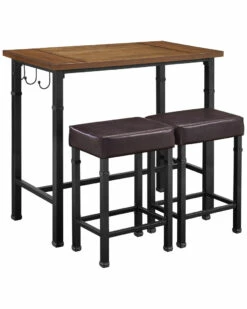 Cheapest 🎉 Linon Furniture Linon Austin Three Piece Pub Set Home Bar Carts & Accessories 🔔