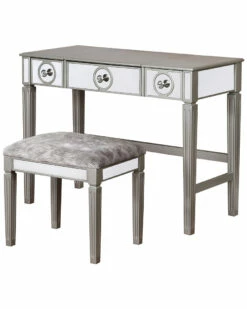 Cheap 😍 Linon Furniture Linon Madison Silver Vanity Set Home Nightstands 💯