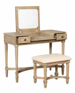 Deals 👍 Linon Furniture Linon Cyndi Gray Wash Vanity Set Home Nightstands 😀