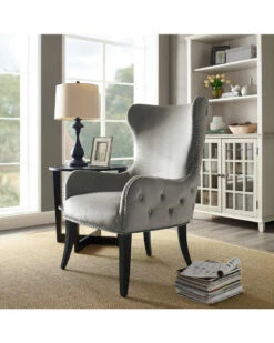 Cheapest 👍 Linon Furniture Linon Salem Dark Gray Round Back Chair Home Accent Chairs ✨