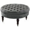 Deals ✨ Linon Furniture Linon Isabelle Round Tufted Ottoman Home Ottomans & Poufs 🔔