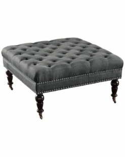 Deals 😍 Linon Furniture Linon Isabelle Square Tufted Ottoman Home Ottomans & Poufs 😀