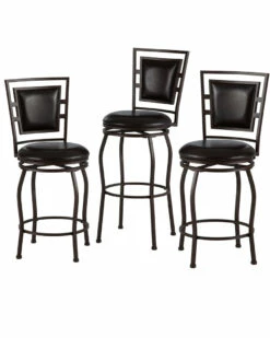 Cheap 🎉 Linon Furniture Linon Set Of 3 Townsend Adjustable Stools Home Dining Chairs & Stools 🛒