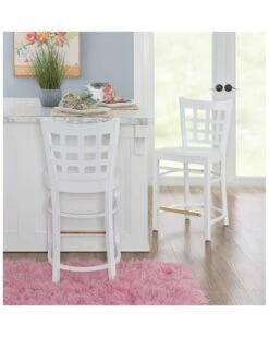 Best deal 🔔 Linon Furniture Linon Lola White Counter Stools Set Of 2 Home Dining Chairs & Stools ⭐ -Linon Furniture Store 3050558988 RLLZ 5