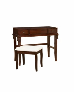 Best deal 🧨 Linon Furniture Linon Angela Walnut Vanity Set Home Nightstands 🎁