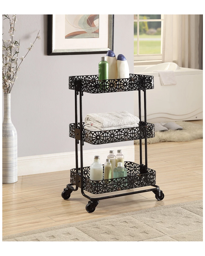 Deals βοΈ Linon Furniture Linon Black Metal Three Tier Cart Home Bar Carts & Accessories π 4 Deals βοΈ Linon Furniture Linon Black Metal Three Tier Cart Home Bar Carts & Accessories π - Image 2