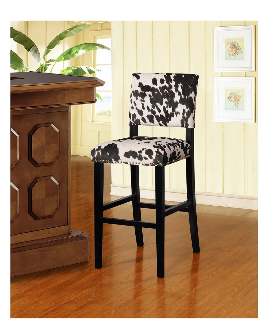 Brand new π Linon Furniture Linon Clayton Black Cow Print Bar Stool Home Dining Chairs & Stools π 4 Brand new π Linon Furniture Linon Clayton Black Cow Print Bar Stool Home Dining Chairs & Stools π - Image 2