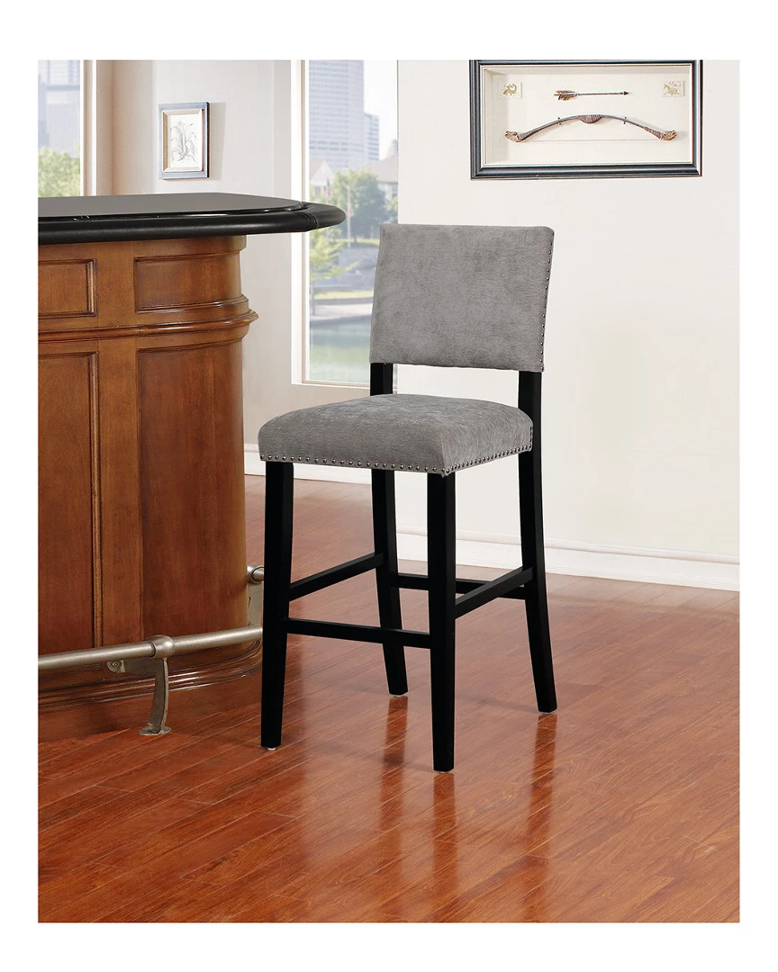 Wholesale π Linon Furniture Linon Clayton Dark Gray Washed Velvet Bar Stool Home Dining Chairs & Stools π₯ 4 Wholesale π Linon Furniture Linon Clayton Dark Gray Washed Velvet Bar Stool Home Dining Chairs & Stools π₯ - Image 2