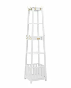 Cheap ✔️ Linon Furniture Linon Paige White Pyramid Hall Tree Home Decorative Items & Frames 👏