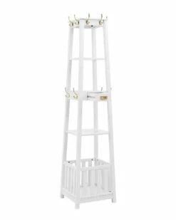 Cheap ✔️ Linon Furniture Linon Paige White Pyramid Hall Tree Home Decorative Items & Frames 👏 -Linon Furniture Store 3050634832 RLLZ 3