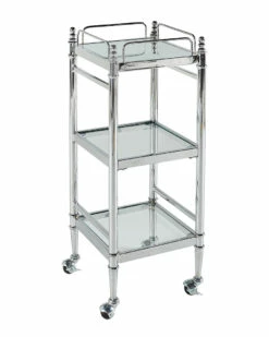 Brand new 🛒 Linon Furniture Linon Pinnacle Chrome And Glass Cart Home Bar Carts & Accessories ✨