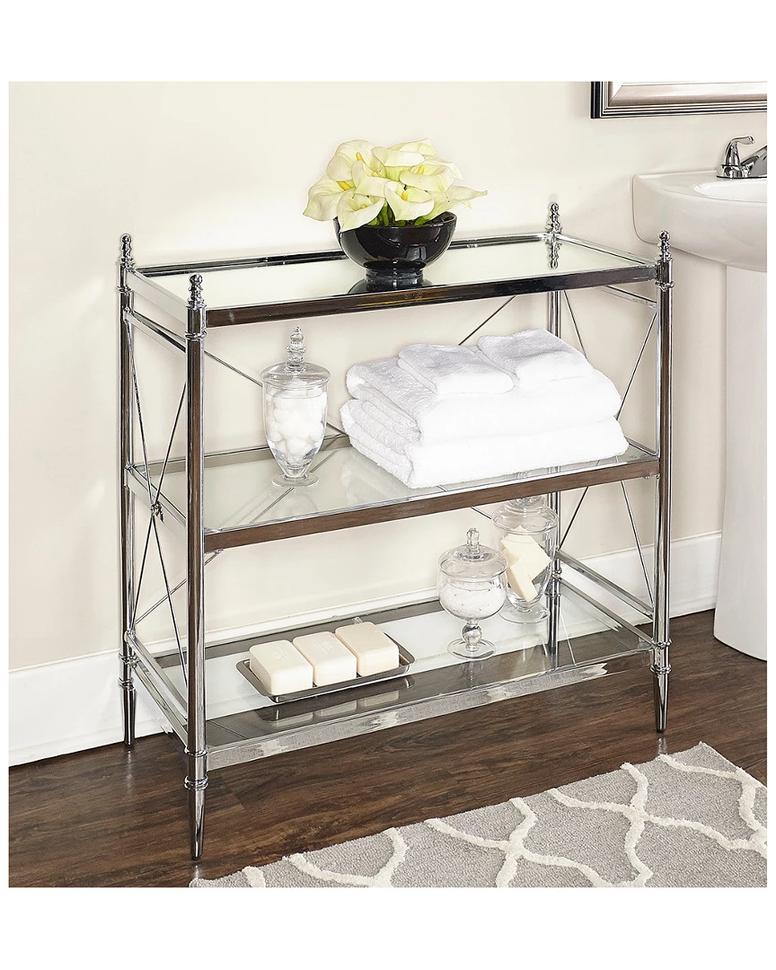 Discount π Linon Furniture Linon Pinnacle Chrome And Glass Floor Console Home TV Stands & Consoles π 4 Discount π Linon Furniture Linon Pinnacle Chrome And Glass Floor Console Home TV Stands & Consoles π - Image 2