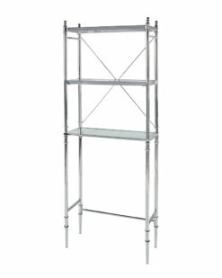 Cheap 🌟 Linon Furniture Linon Pinnacle Chrome And Glass Spacesaver Home Bookcases & Shelving 🥰
