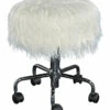 Budget 😍 Linon Furniture Linon Tillie White Faux Fur Stool Home Dining Chairs & Stools 🔔 -Linon Furniture Store 3050634866 RLLZ 1