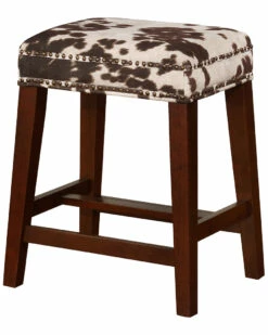 Budget 🌟 Linon Furniture Linon Walt Brown Cow Print Counter Stool Home Dining Chairs & Stools 🥰