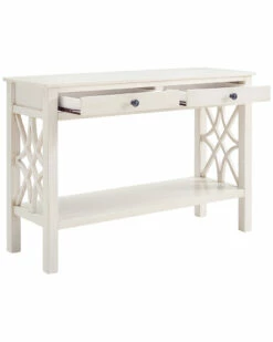 New 🎉 Linon Furniture Linon Whitley Antique White Console Table Home TV Stands & Consoles 🔥 -Linon Furniture Store 3050634887 RLLZ 2