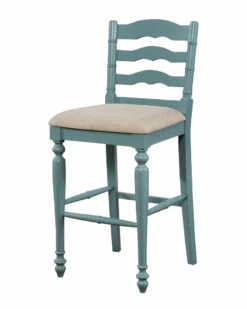 Flash Sale 😀 Linon Furniture Linon Melva Antique Blue Bar Stool Home Dining Chairs & Stools 👍