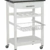 Hot Sale 💯 Linon Furniture Linon Clarke White Kitchen Cart Home Bar Carts & Accessories 🌟 -Linon Furniture Store 3050739500 RLLZ 1