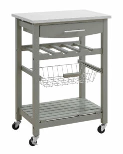 Best reviews of 🎉 Linon Furniture Linon Clarke Gray Kitchen Cart Home Bar Carts & Accessories 👏