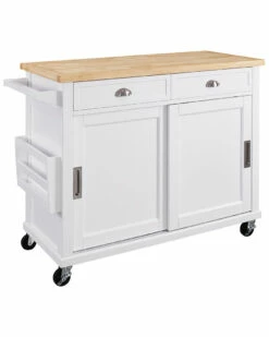 Hot Sale ⌛ Linon Furniture Linon Sherman Kitchen Cart Home Bar Carts & Accessories ❤️