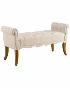Best reviews of ✔️ Linon Furniture Linon Sadie Natural Roll Arm Bench Home Accent Chairs 🎉