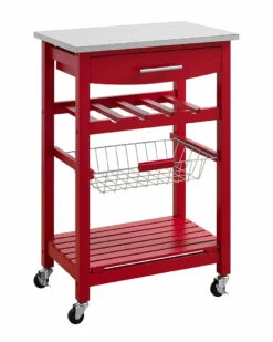 Top 10 😍 Linon Furniture Linon Clarke Red Kitchen Cart Home Bar Carts & Accessories 😉
