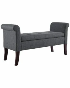 Cheap 🧨 Linon Furniture Linon Tallia Storage Charcoal Bench Home Accent Chairs ⭐